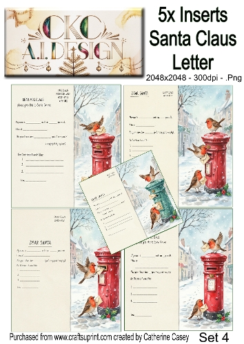 Santas Christmas Letter Collection – Festive Robin Designs - Set 4
