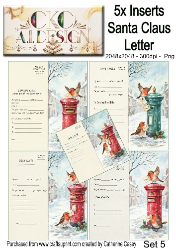 Santas Christmas Letter Collection – Festive Robin Designs - Set 5