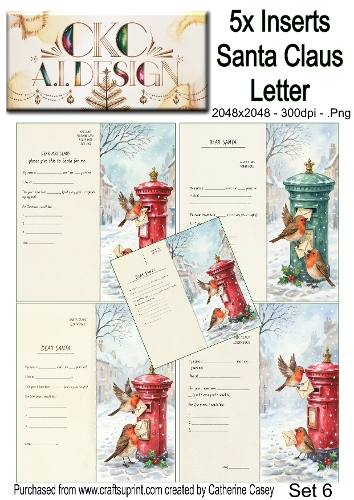 Santas Christmas Letter Collection – Festive Robin Designs - Set 6