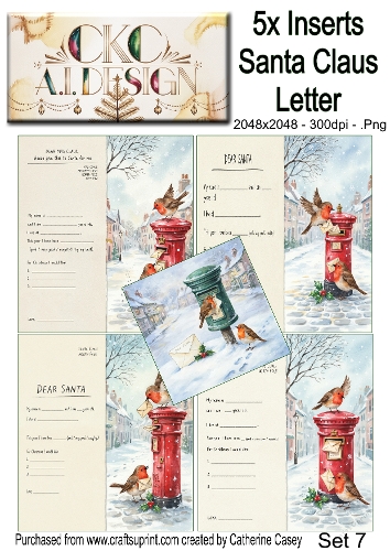 Santas Christmas Letter Collection – Festive Robin Designs - Set 7