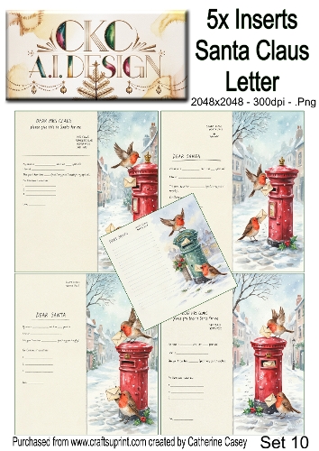 Santas Christmas Letter Collection – Festive Robin Designs - Set 10