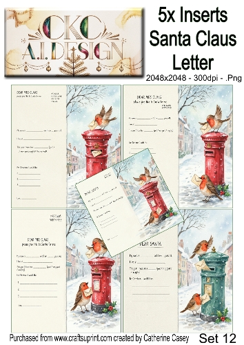 Santas Christmas Letter Collection – Festive Robin Designs - Set 12