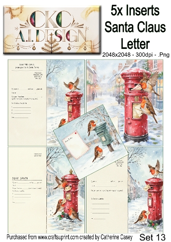 Santas Christmas Letter Collection – Festive Robin Designs - Set 13