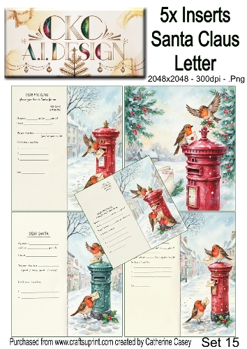 Santas Christmas Letter Collection – Festive Robin Designs - Set 15