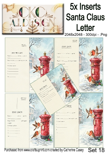 Santas Christmas Letter Collection – Festive Robin Designs - Set 18