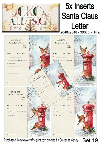 Santas Christmas Letter Collection – Festive Robin Designs - Set 19