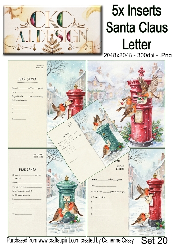 Santas Christmas Letter Collection – Festive Robin Designs - Set 20