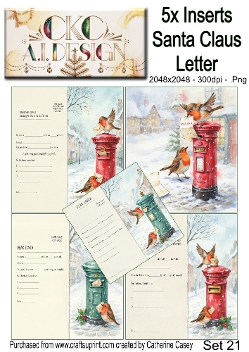 Santas Christmas Letter Collection – Festive Robin Designs - Set 21