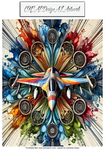 AI Aircraft – Colourful Jet in Abstract Flight