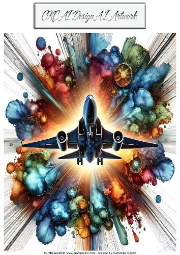 AI Aircraft – Midnight Jet in a Burst of Colour