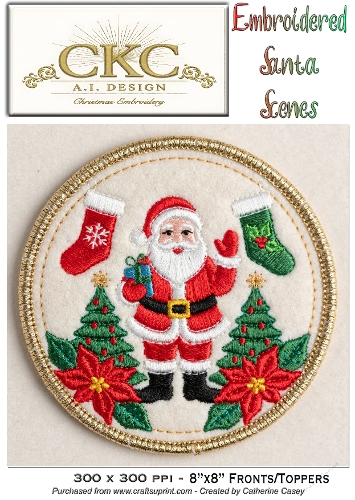AI Embroidered Santa – Traditional Christmas Stitch Scene - 2