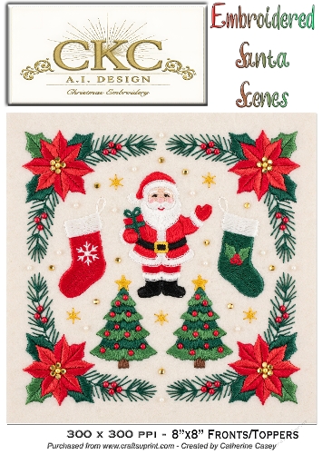 AI Embroidered Santa – Traditional Christmas Stitch Scene - 3