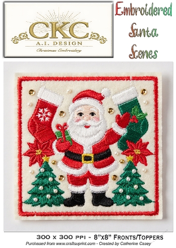 AI Embroidered Santa – Traditional Christmas Stitch Scene - 4