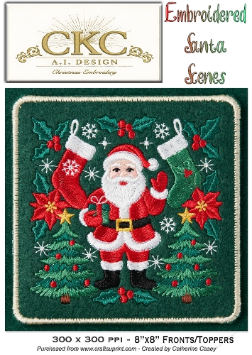 AI Embroidered Santa – Traditional Christmas Stitch Scene - 5