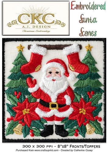 AI Embroidered Santa – Traditional Christmas Stitch Scene - 6