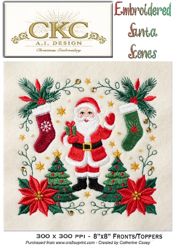 AI Embroidered Santa – Traditional Christmas Stitch Scene - 7