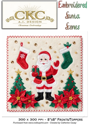 AI Embroidered Santa – Traditional Christmas Stitch Scene - 9