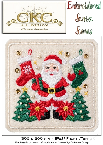AI Embroidered Santa – Traditional Christmas Stitch Scene - 10
