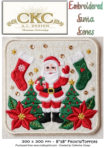 AI Embroidered Santa – Traditional Christmas Stitch Scene - 13
