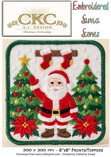 AI Embroidered Santa – Traditional Christmas Stitch Scene - 14