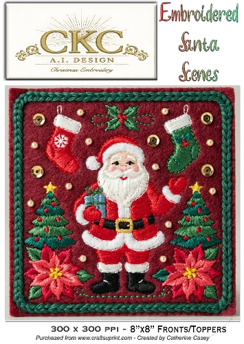 AI Embroidered Santa – Traditional Christmas Stitch Scene - 15