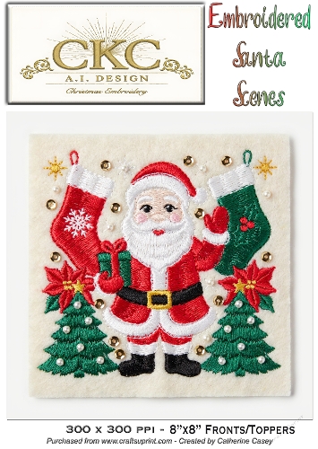 AI Embroidered Santa – Traditional Christmas Stitch Scene - 16
