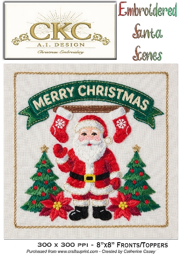 AI Embroidered Santa – Traditional Christmas Stitch Scene - 19