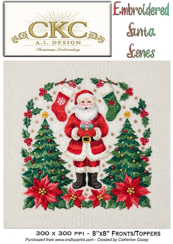 AI Embroidered Santa – Traditional Christmas Stitch Scene - 20