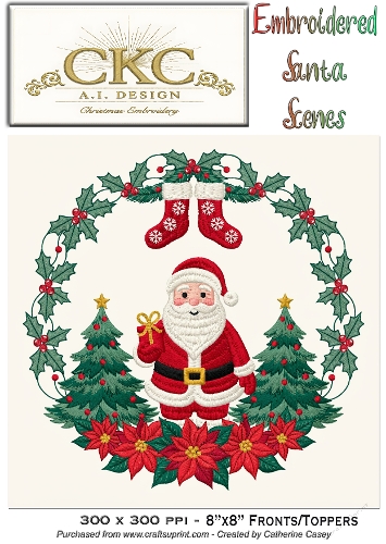 AI Embroidered Santa – Traditional Christmas Stitch Scene - 25