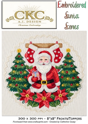 AI Embroidered Santa – Traditional Christmas Stitch Scene - 27