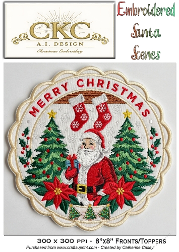 AI Embroidered Santa – Traditional Christmas Stitch Scene - 30