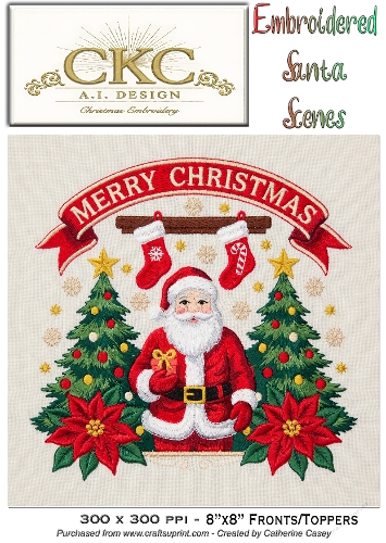 AI Embroidered Santa – Traditional Christmas Stitch Scene - 32
