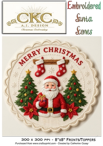 AI Embroidered Santa – Traditional Christmas Stitch Scene - 33