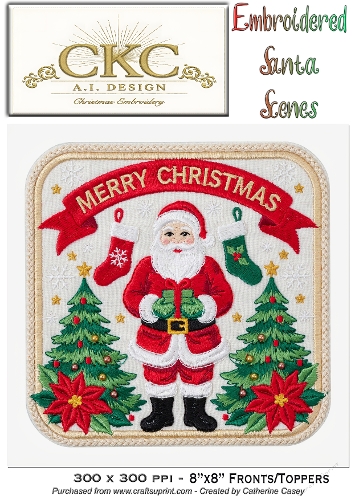 AI Embroidered Santa – Traditional Christmas Stitch Scene - 34