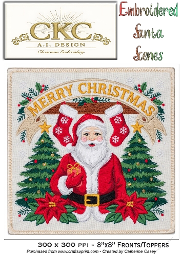 AI Embroidered Santa – Traditional Christmas Stitch Scene - 35