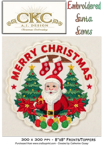 AI Embroidered Santa – Traditional Christmas Stitch Scene - 36