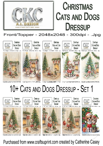 10+ AI Christmas Cats & Dogs Dress-Up – Festive Friends - Set 1
