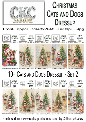 10+ AI Christmas Cats & Dogs Dress-Up – Festive Friends - Set 2