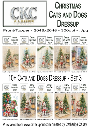 10+ AI Christmas Cats & Dogs Dress-Up – Festive Friends - Set 3