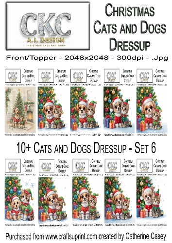 10+ AI Christmas Cats & Dogs Dress-Up – Festive Friends - Set 6