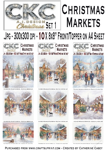 Christmas Markets – 10x Magical Winter Market Scene - Set 1