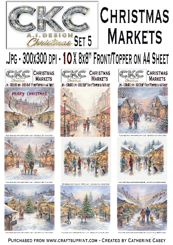 Christmas Markets – 10x Magical Winter Market Scene - Set 5