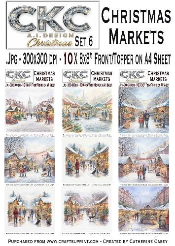 Christmas Markets – 10x Magical Winter Market Scene - Set 6
