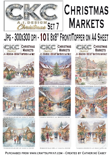 Christmas Markets – 10x Magical Winter Market Scene - Set 7