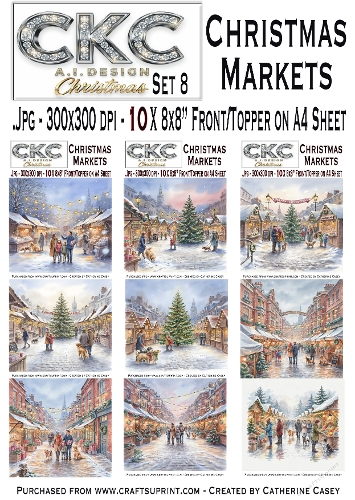 Christmas Markets – 10x Magical Winter Market Scene - Set 8