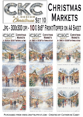 Christmas Markets – 10x Magical Winter Market Scene - Set 10