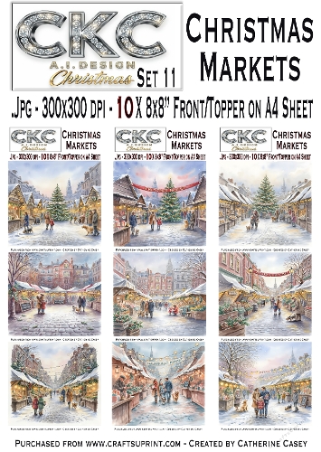 Christmas Markets – 10x Magical Winter Market Scene - Set 11