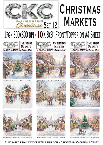 Christmas Markets – 10x Magical Winter Market Scene - Set 12