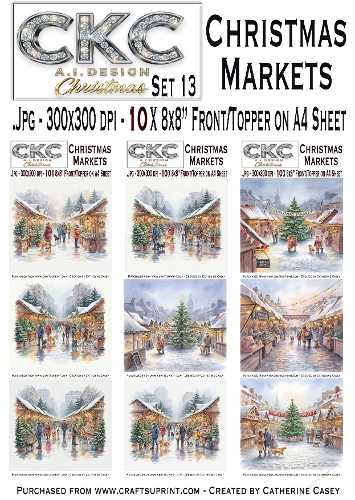 Christmas Markets – 10x Magical Winter Market Scene - Set 13
