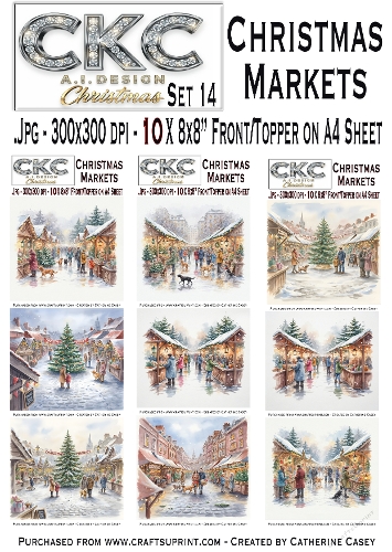 Christmas Markets – 10x Magical Winter Market Scene - Set 14